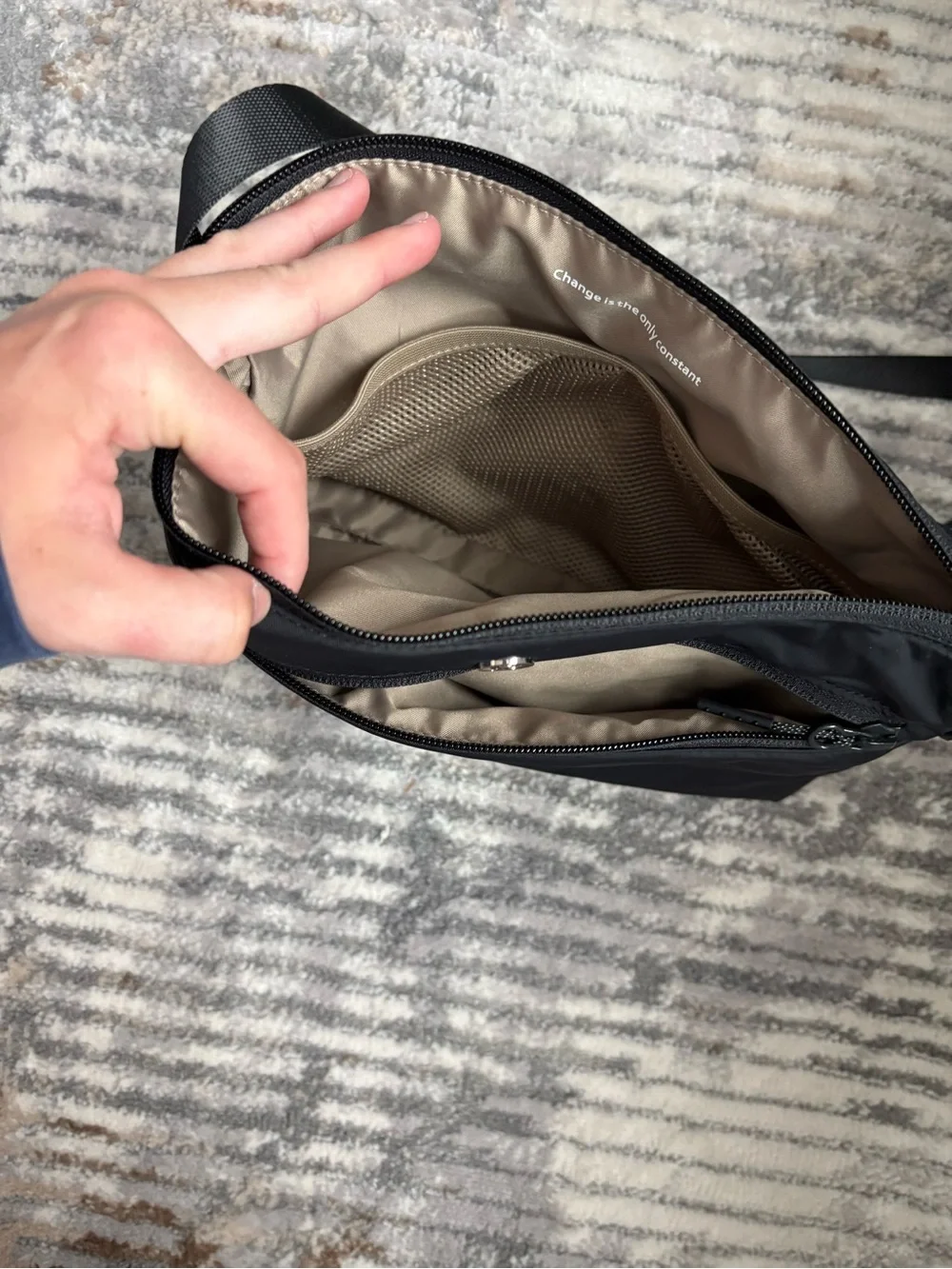 lululemon athletica Black Nylon Crossbody Messenger Bag